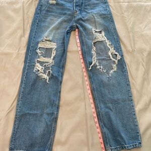 Aeropostale Blue Relaxed Distressed Jeans